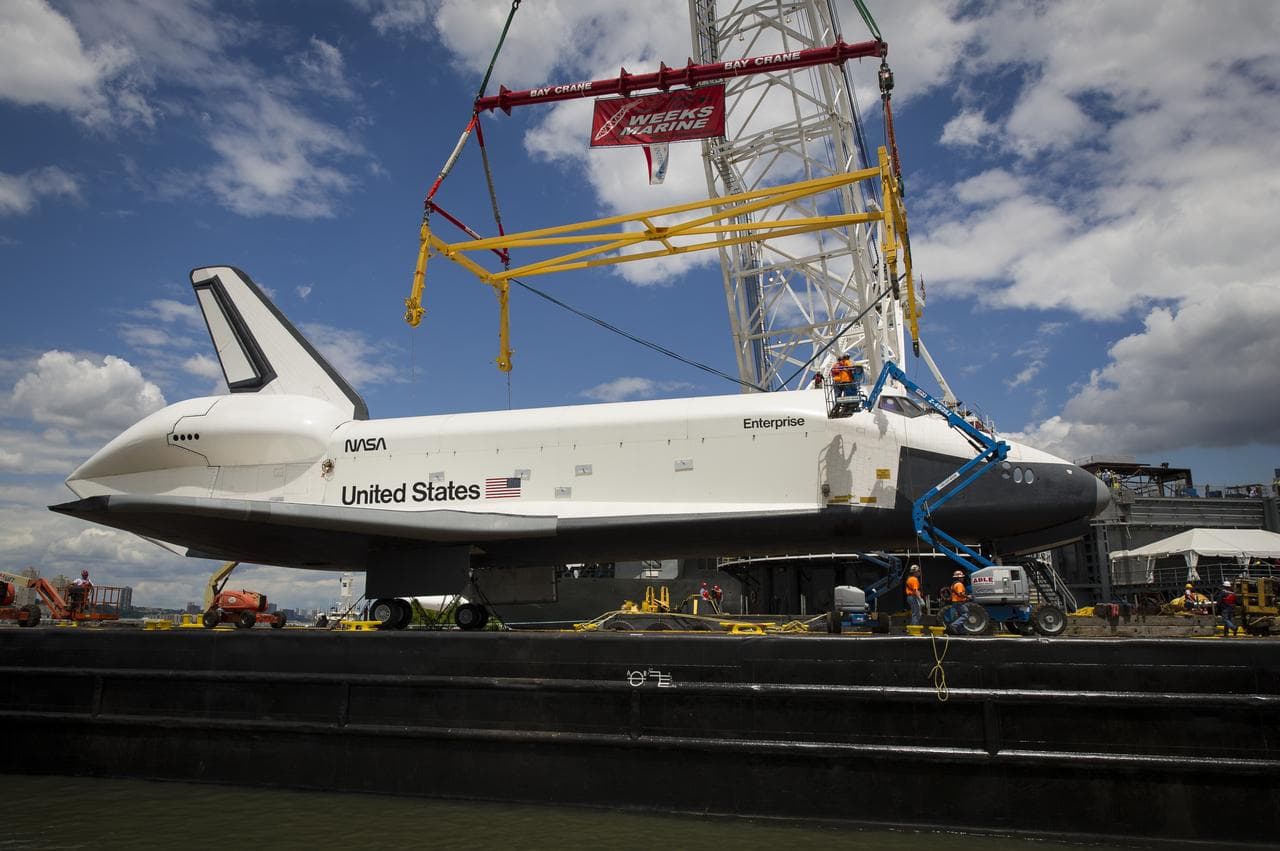 Space Shuttle Enterprise Move to Intrepid