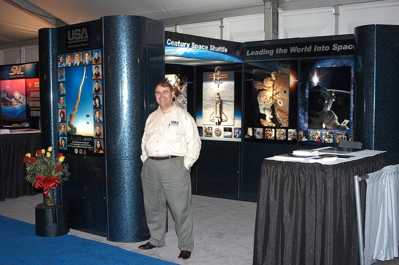 KENNEDY SPACE CENTER, FLA. - United Space Alliance, a KSC contractor, is one of the exhibitors during Space Congress Week, held April 29-May 2, 2003, in Cape Canaveral, Fla.  The Space Congress is an international conference that gathers attendees from the scientific community, the space industry workforce, educators and local supporting industries.  This year’s event commemorated the 40th anniversary of the Kennedy Space Center and the Centennial of Flight.  The theme for the Space Congress was “Linking the Past to the Future: A Celebration of Space.”