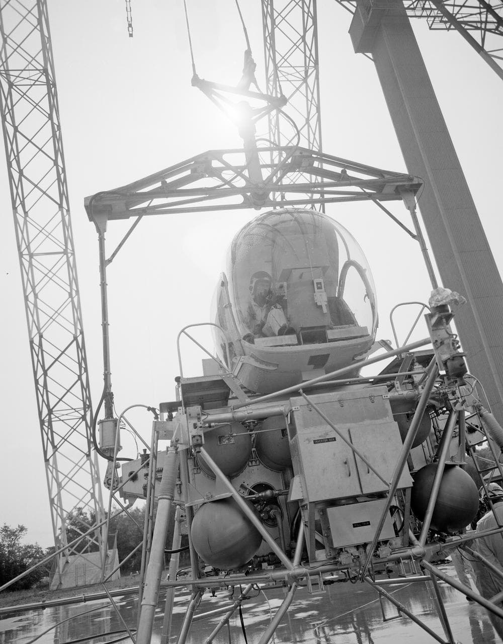 Astronaut Eugene Cernan at Lunar Lander Research Facility