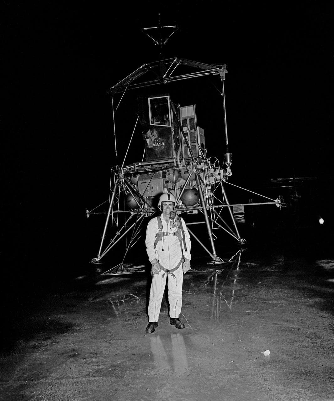 Astronaut Fred Wallace Haise, Jr. at NASA Langley Lunar Research Facility 