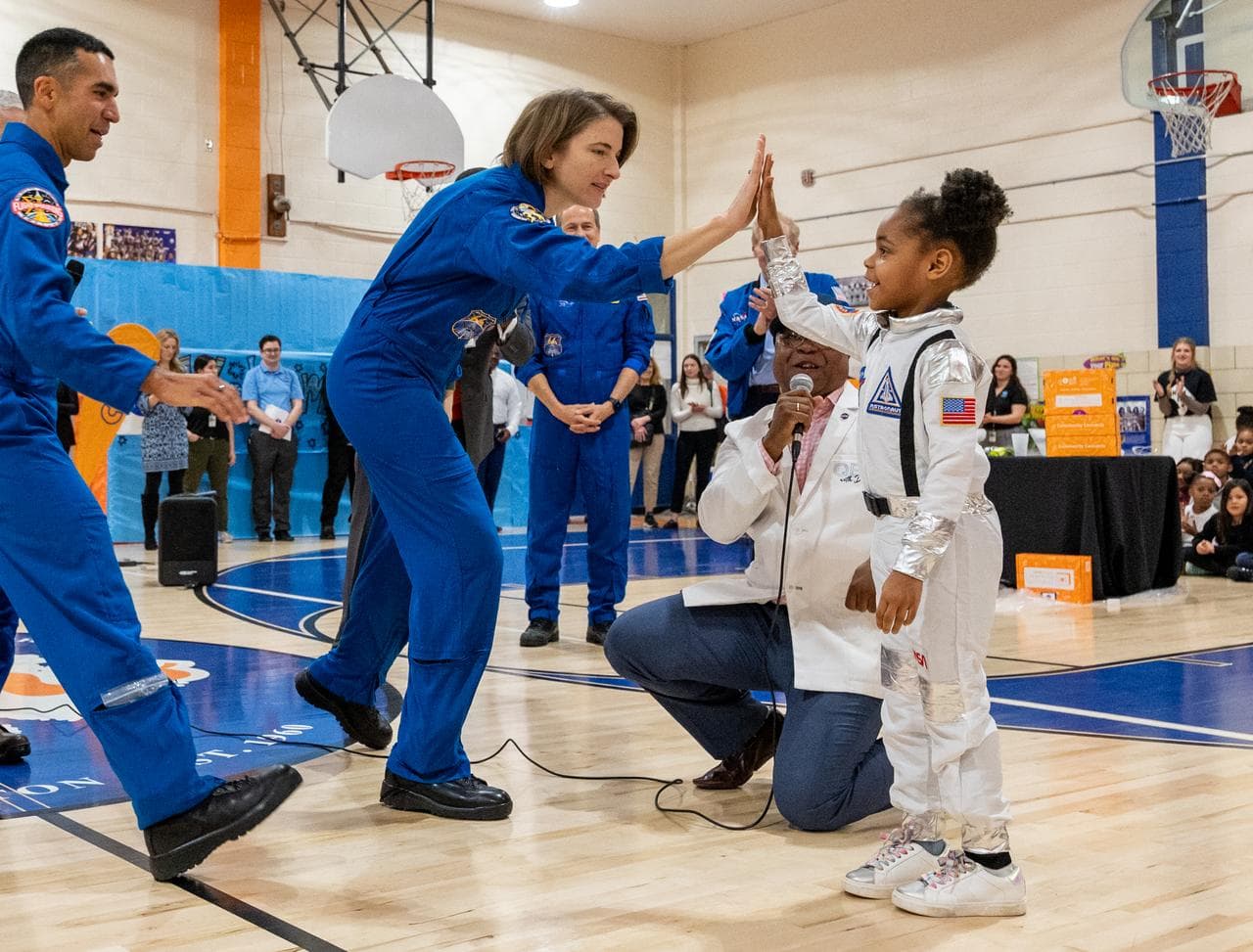 NASA Astronauts visit Amidon-Bowen Elementary School