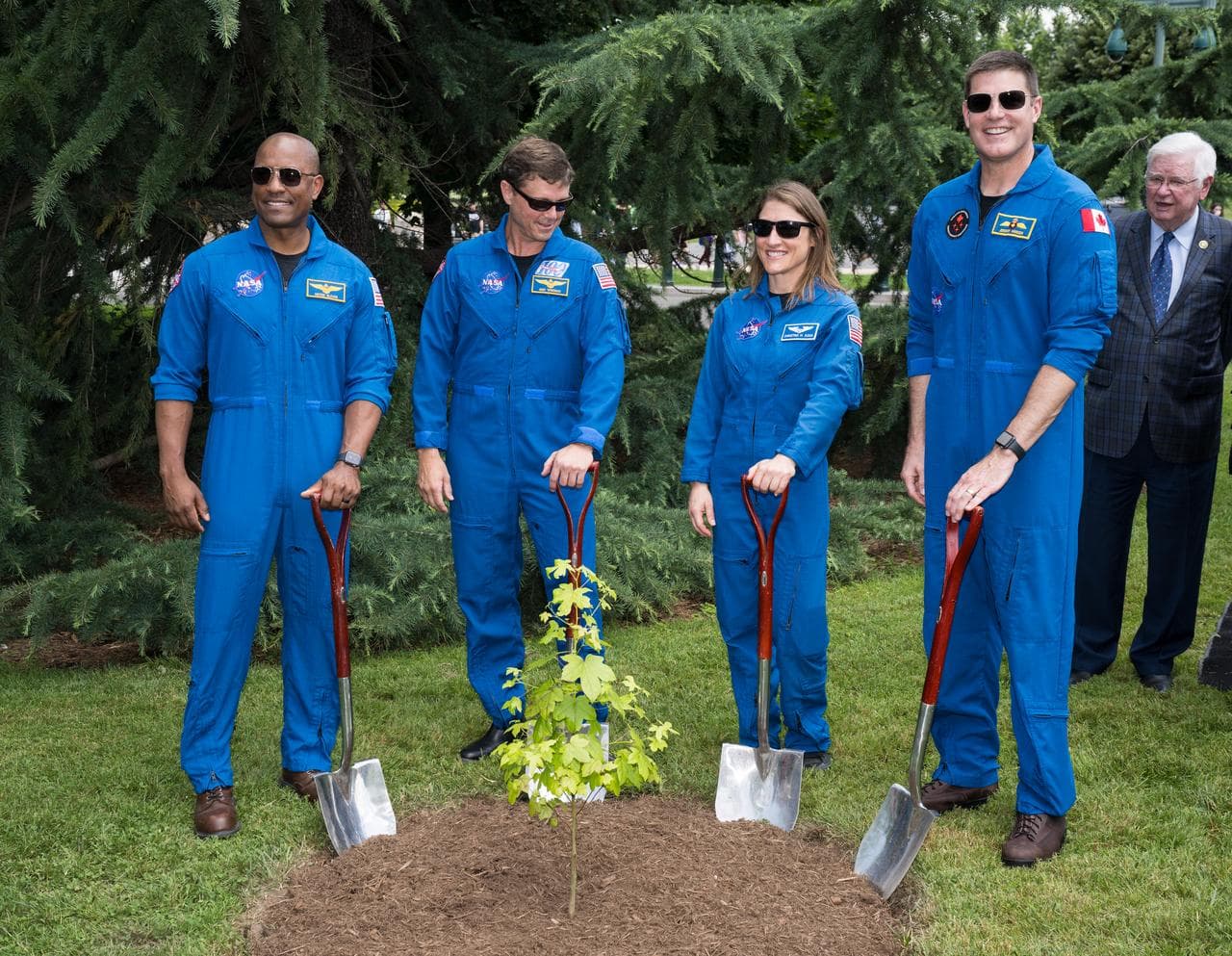 Artemis II Astronauts Participate in Moon Tree Dedication Ceremo