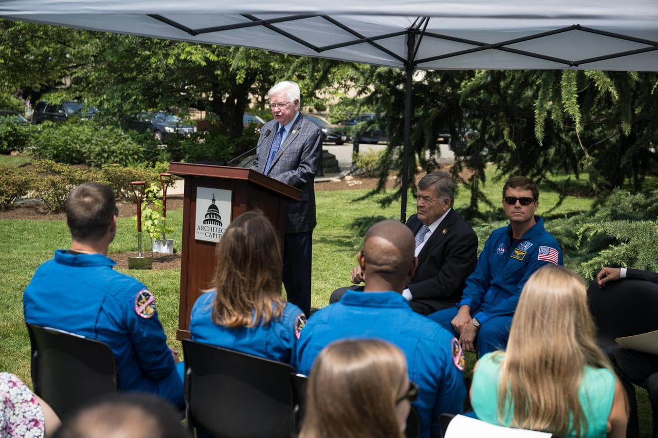 Artemis II Astronauts Participate in Moon Tree Dedication Ceremo