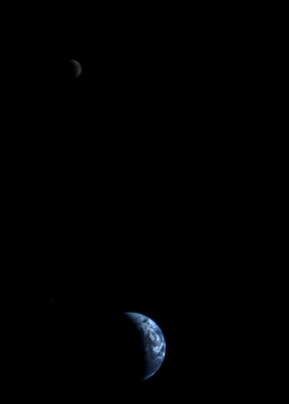 Crescent Earth and Moon
