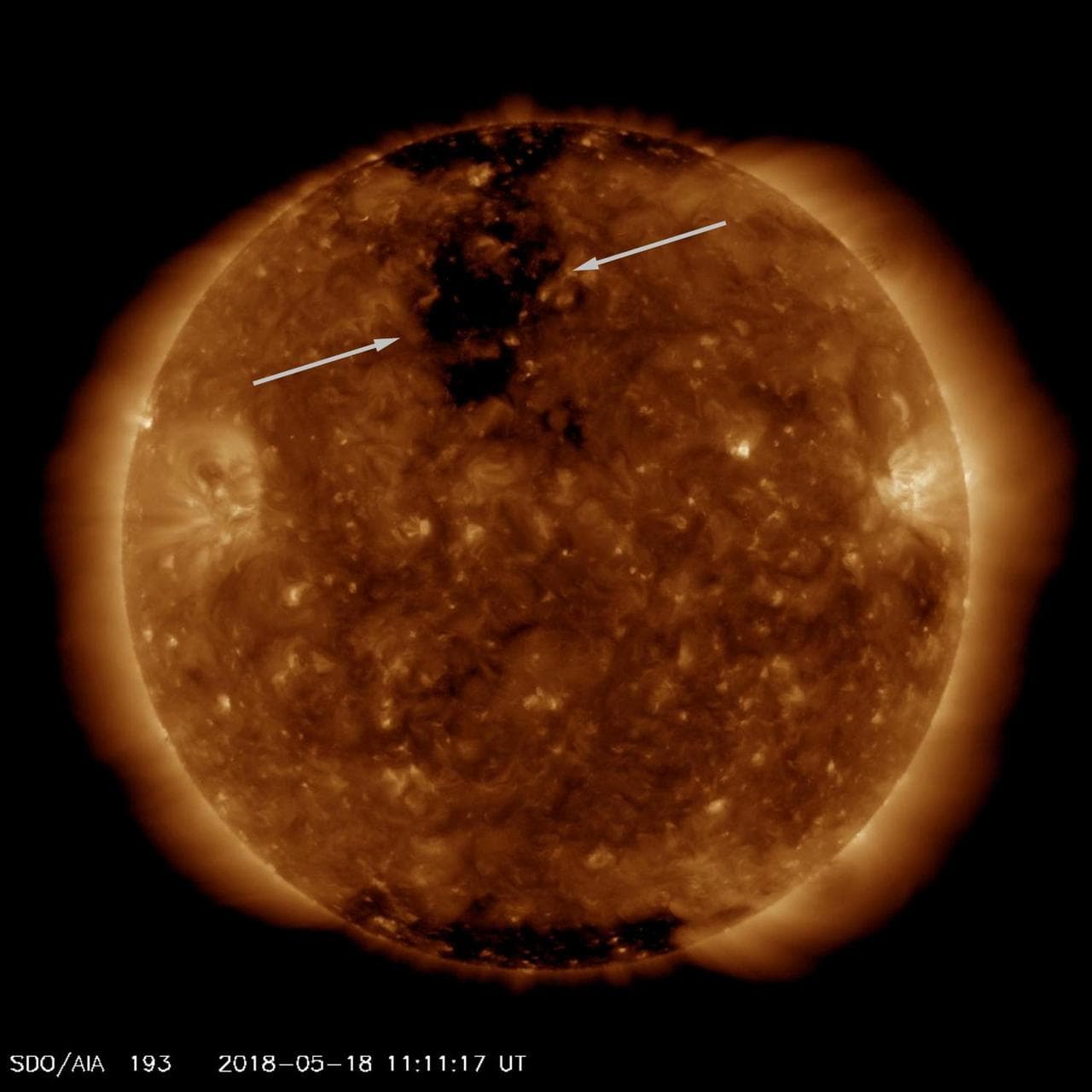 Coronal Hole Rotating Towards Us
