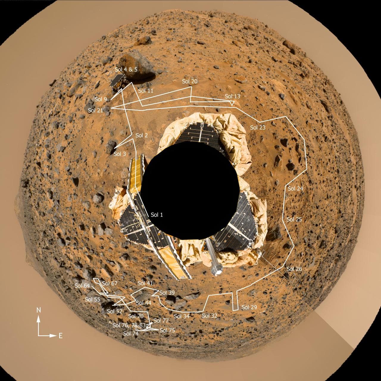 Mars PathFinder Rover Traverse Image