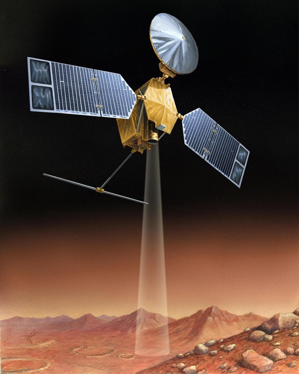 Artist concept of Mars Reconnaissance Orbiter