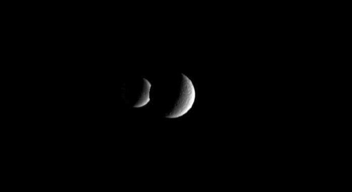 Rhea Eclipses Dione Animation