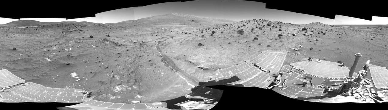 Spirit Greets New Terrain, New Season on Mars