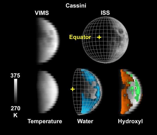Cassini Look at Water on the Moon