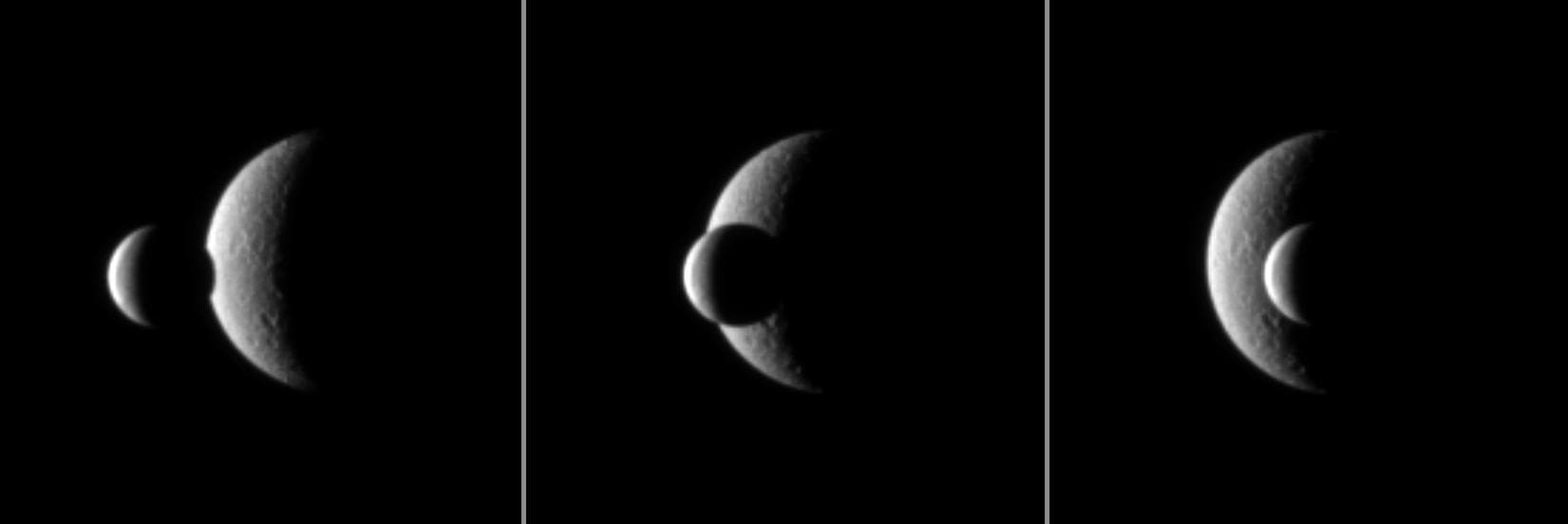 Enceladus Meets Rhea