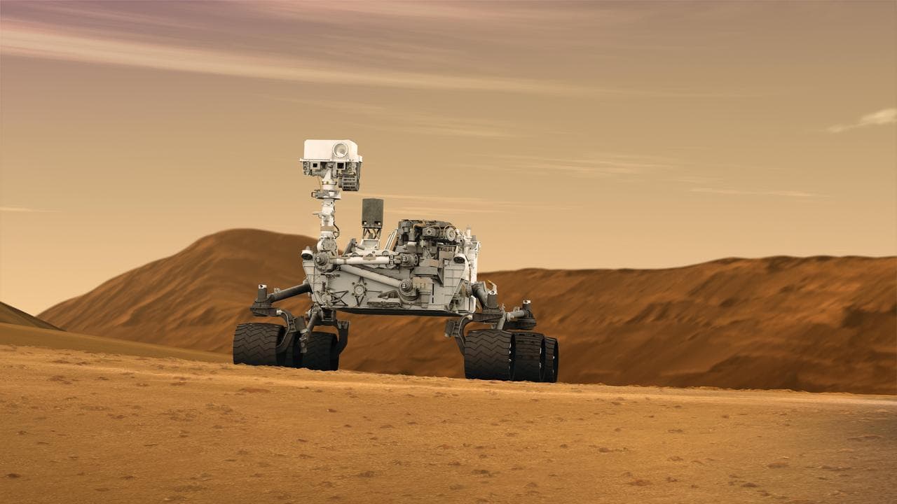 Mars Rover Curiosity in Artist Concept, Wide