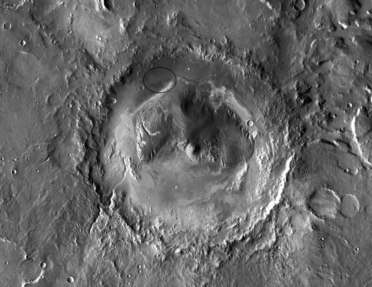 Gale Crater: Future Home of Mars Rover Curiosity