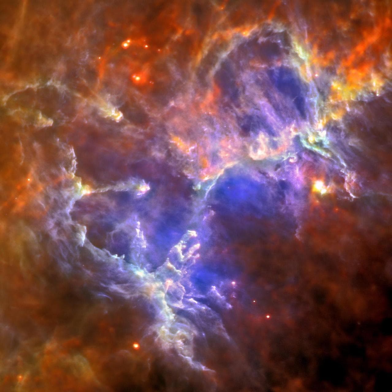 Herschel Sees Through Ghostly Pillars