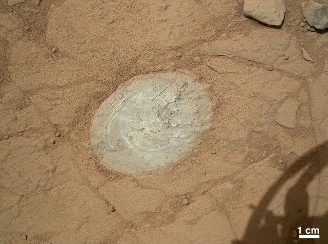 First Use of Mars Rover Curiosity Dust Removal Tool