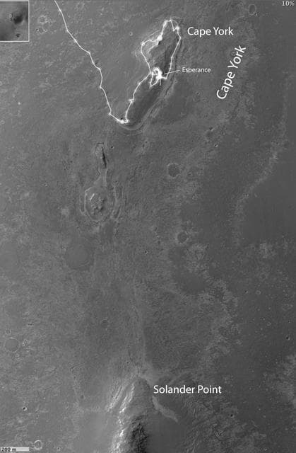 Opportunity Heads Toward Next Destination, Solander Point