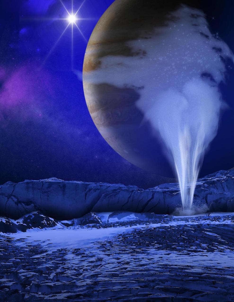 Artist Concept of Europa Water Vapor Plume