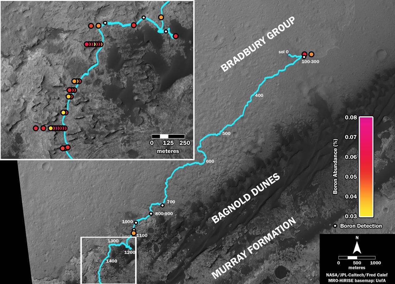 Where Boron? Mars Rover Detects It