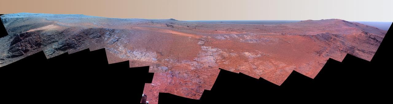 Mars Rover Opportunity Panorama of Rocheport Enhanced Color