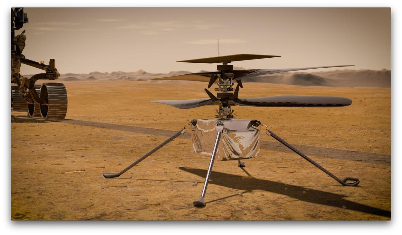 Ingenuity Mars Helicopter on the Martian Surface (Artist's Concept)