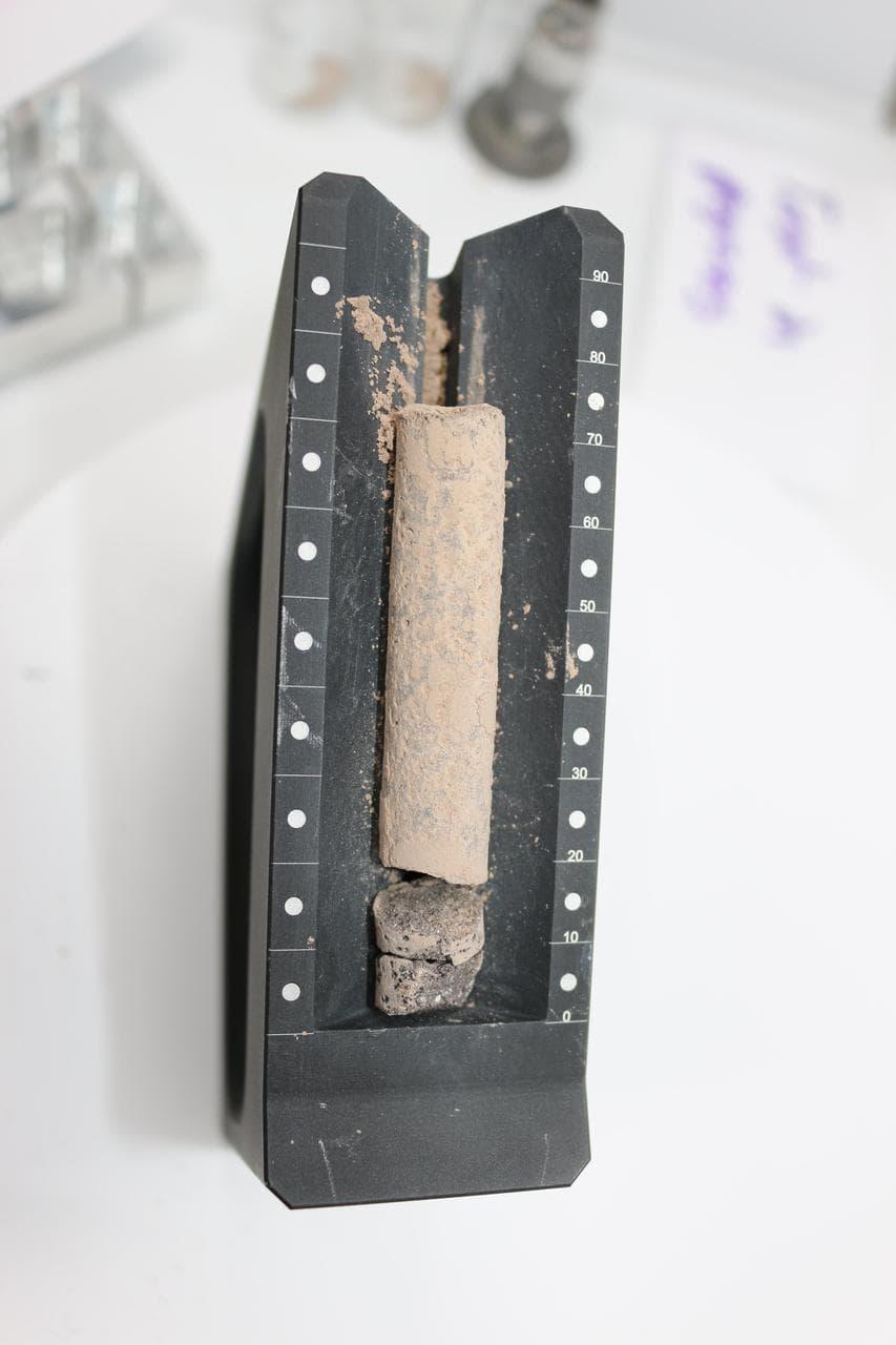 Cored-Rock Sample From Perseverance Test