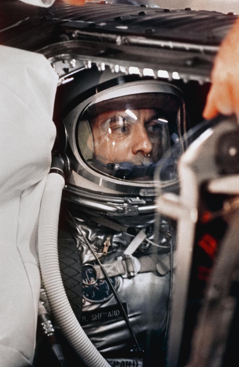 View of Astronaut Alan Shepard inside the Freedom 7 capsule