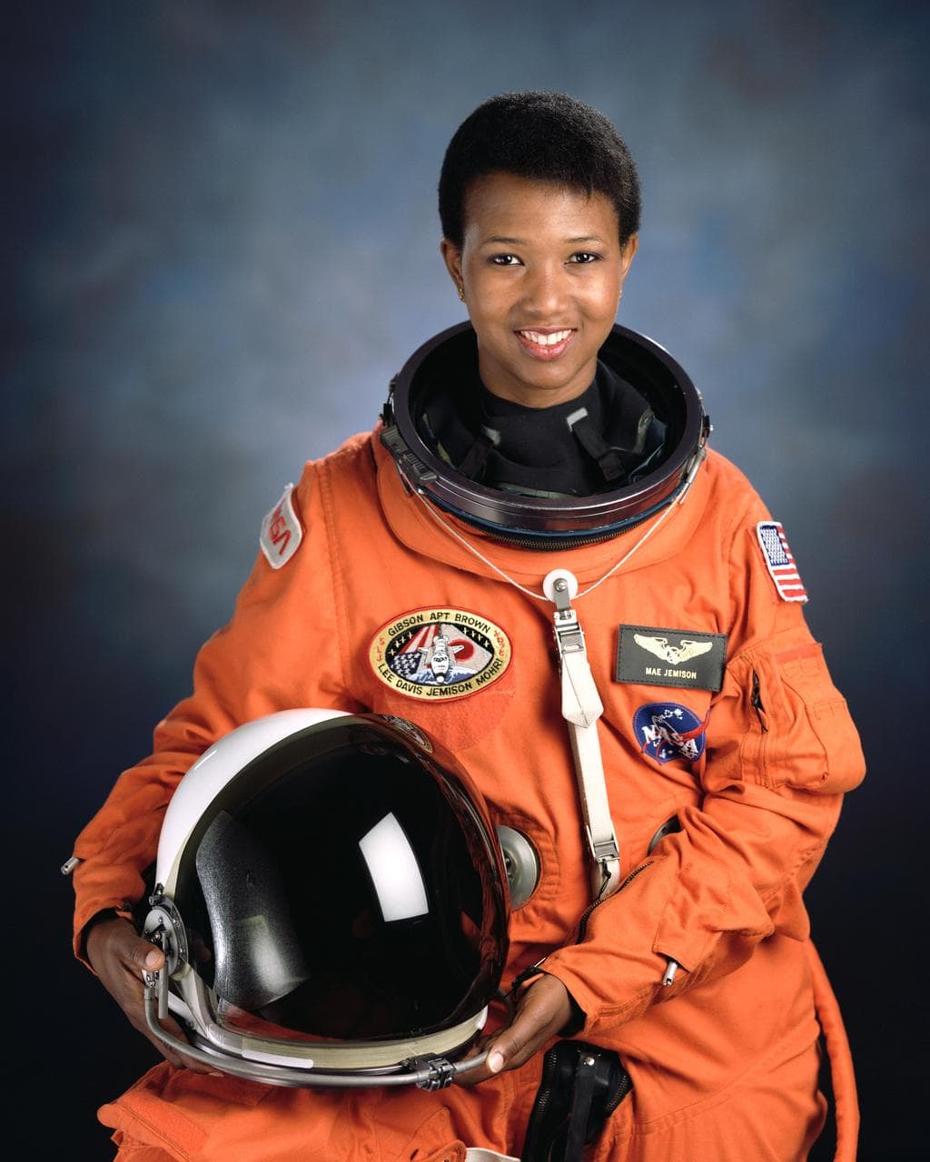 Official portrait of STS-47 Mission Specialist Mae C. Jemison in LES
