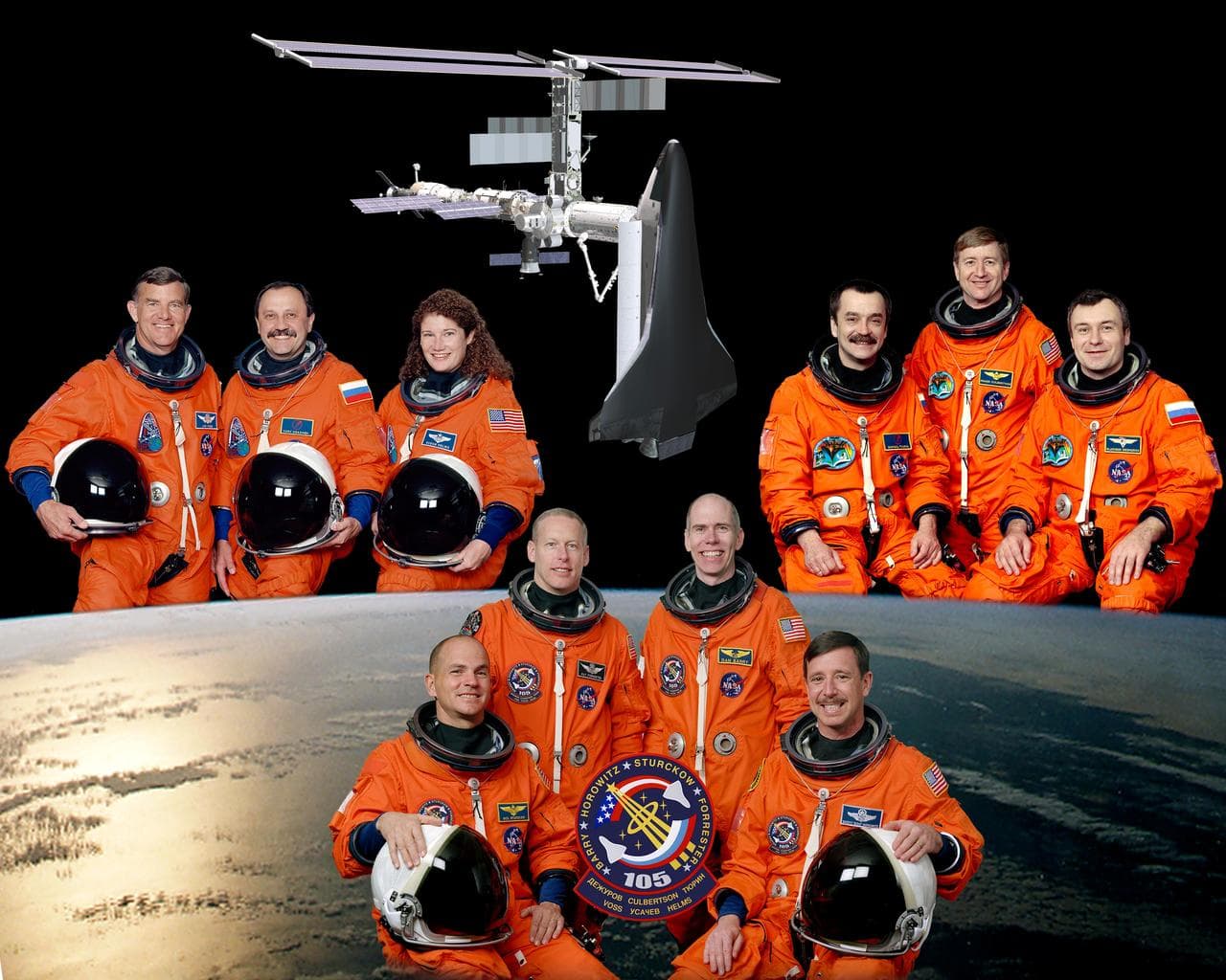 STS-105 crew portrait