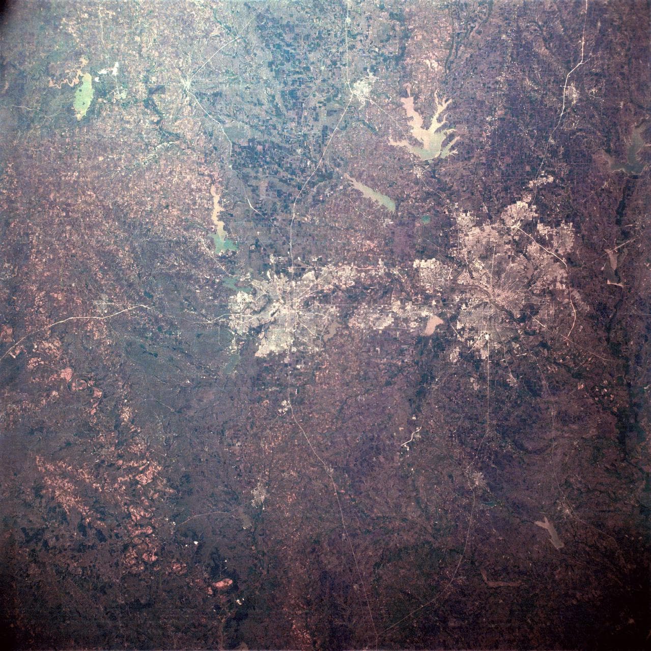 Dallas-Fort Worth, Texas as seen from the Apollo 6 unmanned spacecraft