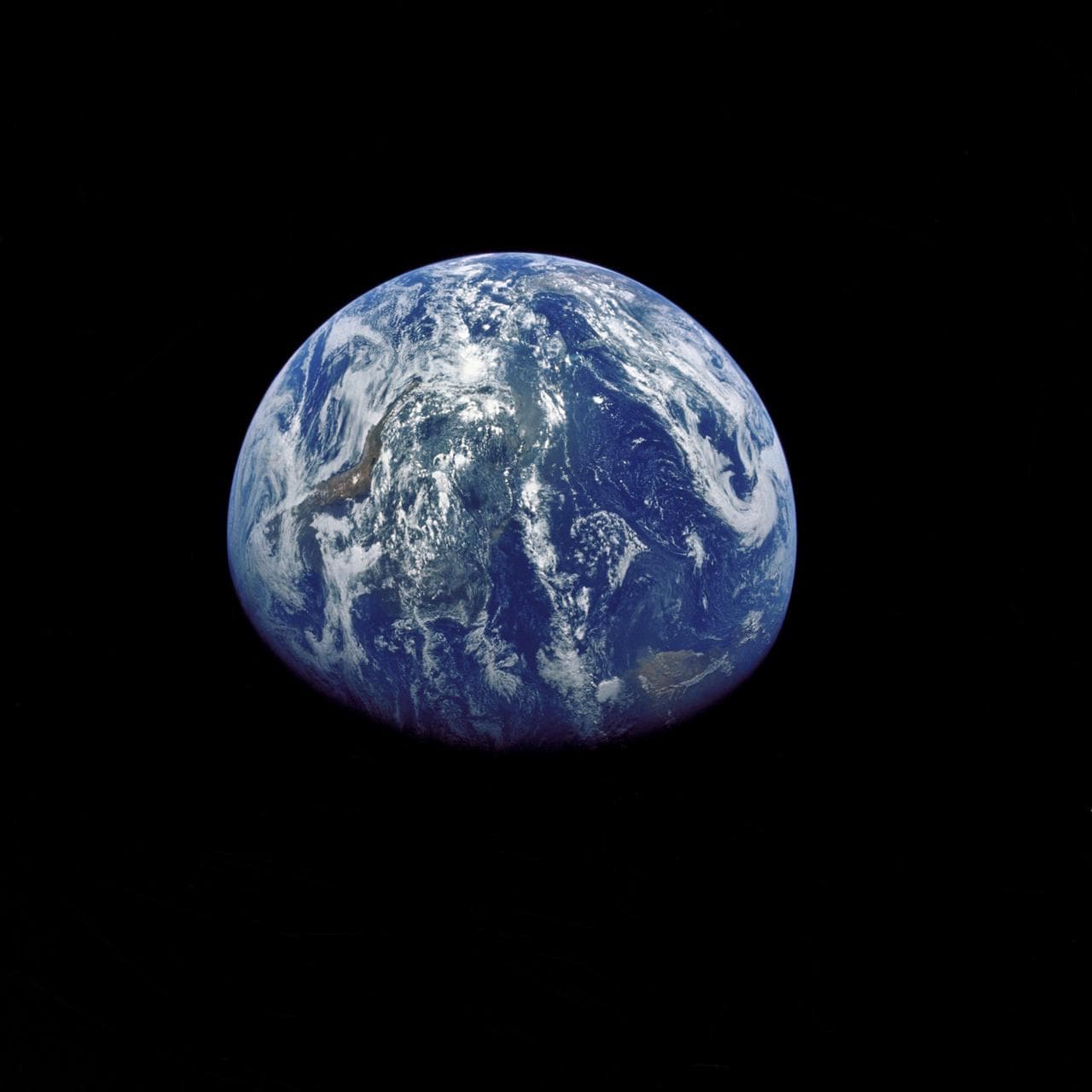View of Earth photographed by Apollo 15 on voyage to the Moon