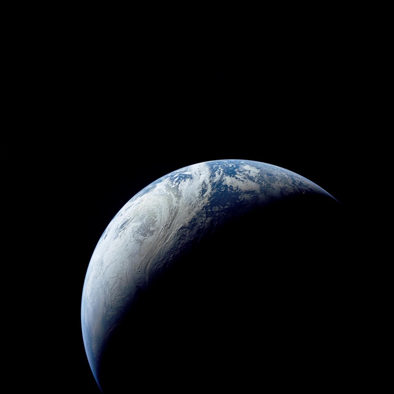 Brazil, Atlantic Ocean, Africa, Sahara & Antarctica seen from Apollo 4