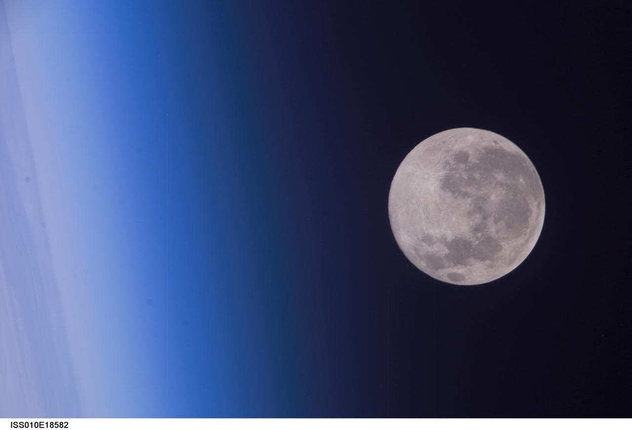 View of moon taken by the Expedition 10 crew