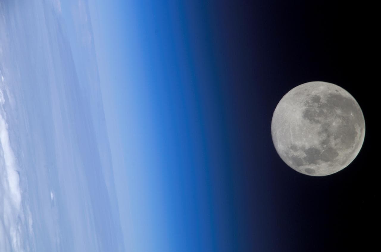 View of moon taken by the Expedition 10 crew