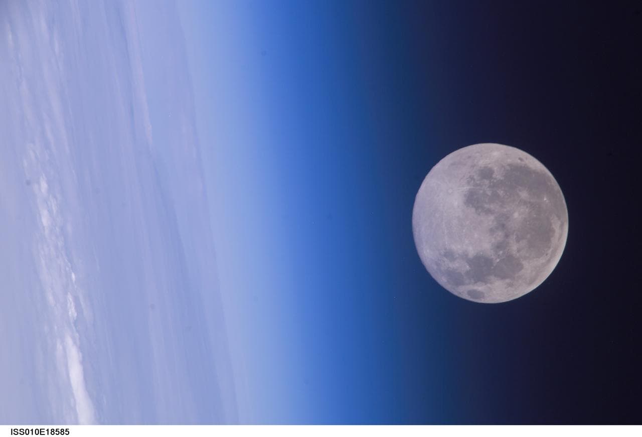 View of moon taken by the Expedition 10 crew