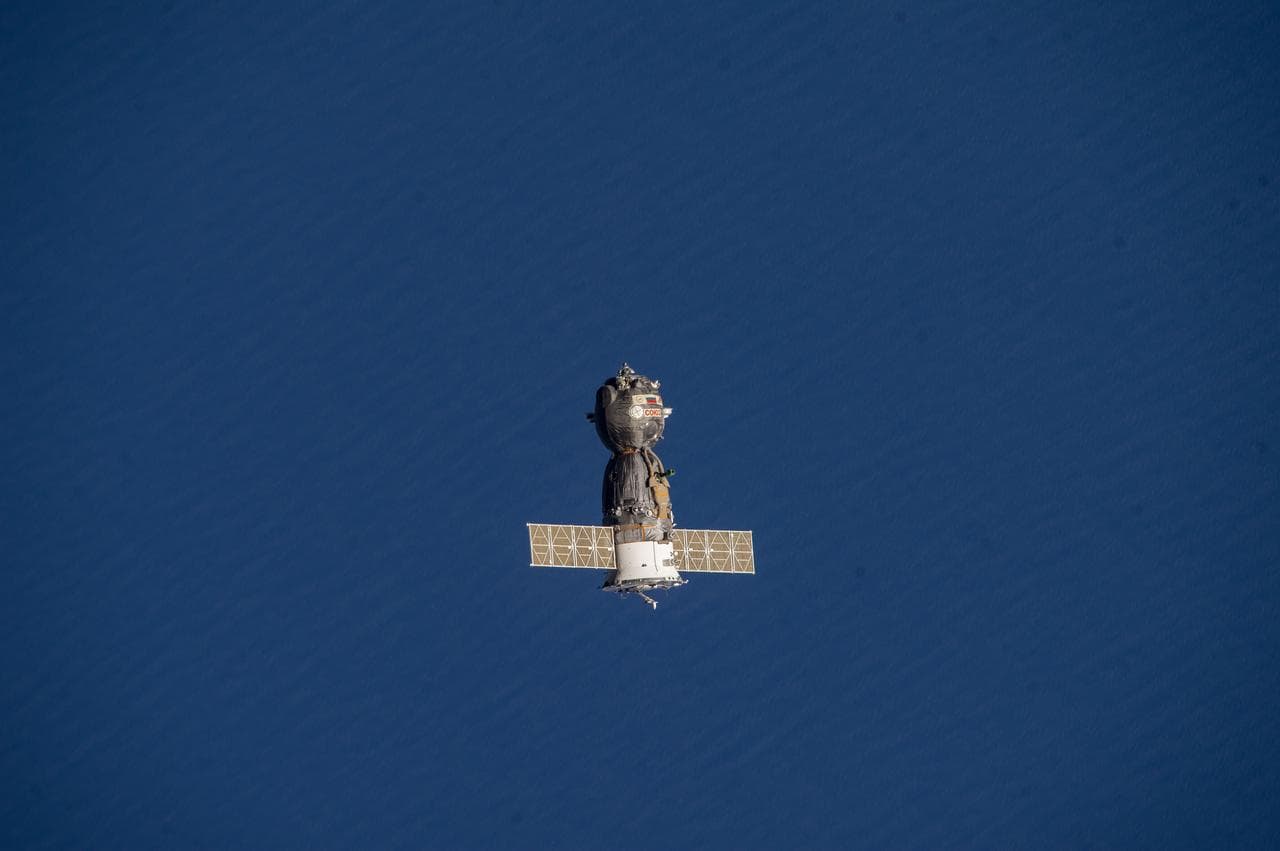 The Soyuz TMA-10M Spacecraft departs the ISS