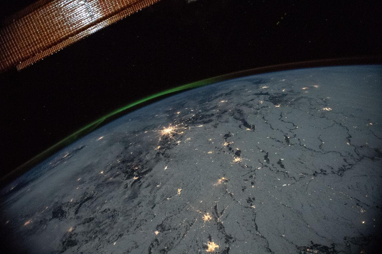 View of the Earth's limb with an aurora