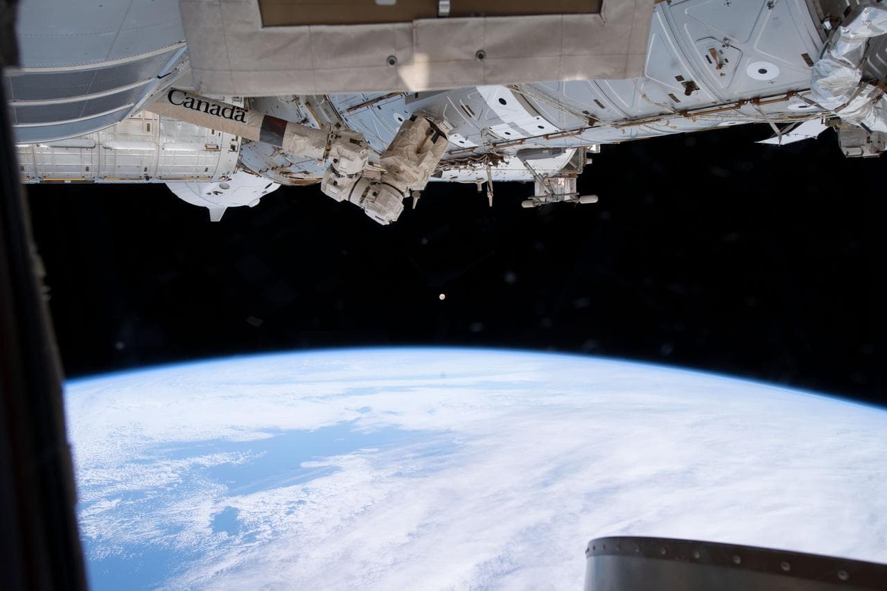 The Moon as the International Space Station Orbits 268 Miles Above the Coast of Argentina