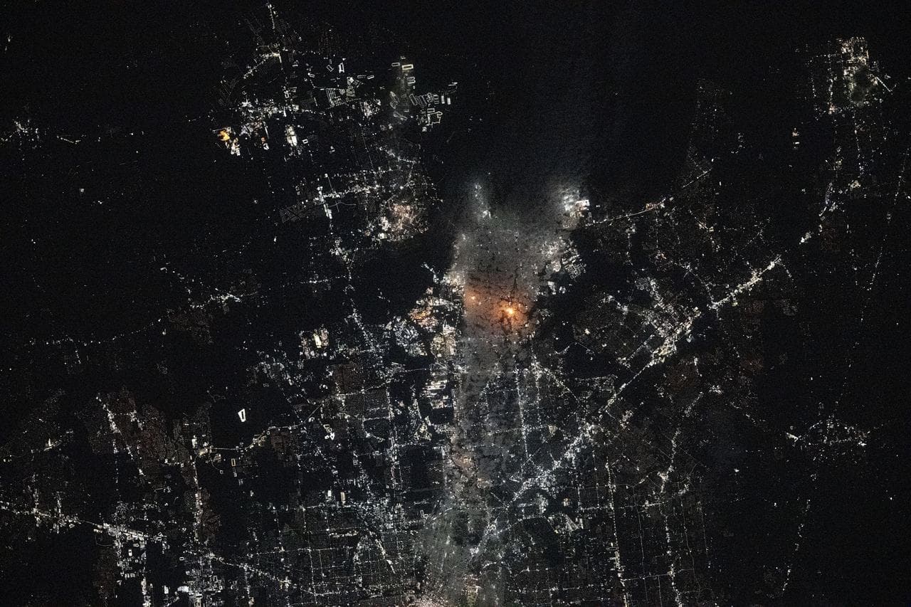 Fire in La Porte, Texas