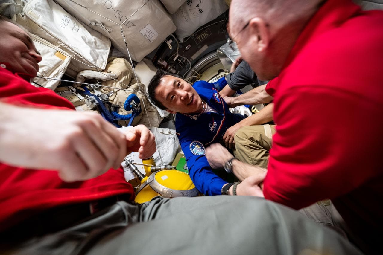 NASA astronaut Jonny Kim enters the International Space Station