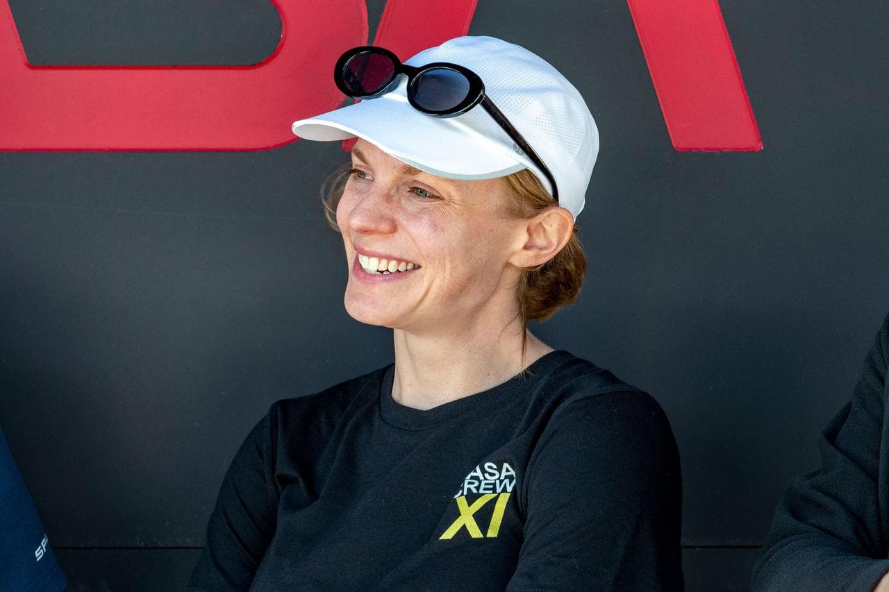 Astronaut Zena Cardman participates in a training session at Kennedy Space Center