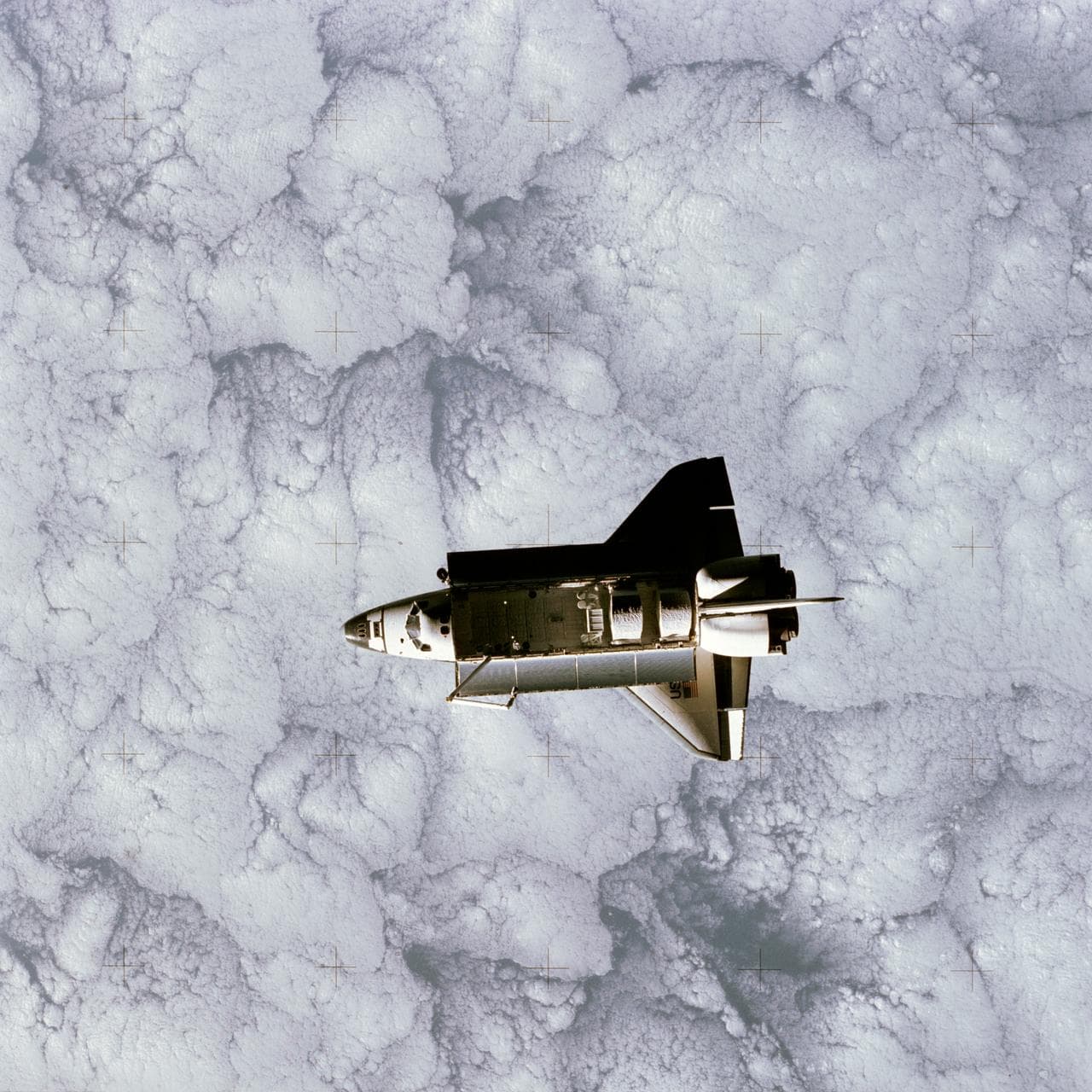 Full view of Challenger in space taken by the SPAS satellite