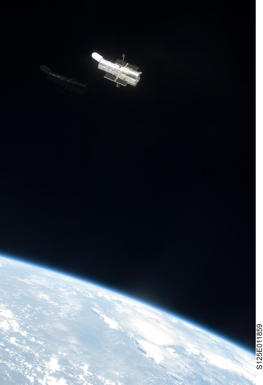 View of the HST after being released from the Shuttle Atlantis