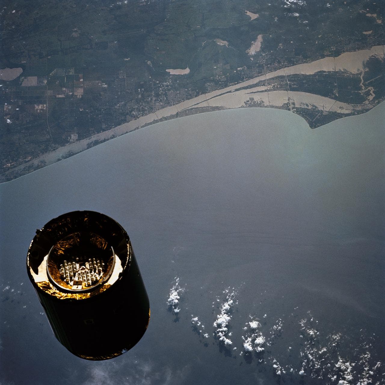 Pre Capture view of Intelsat VI Over Kennedy Space Center, Florida