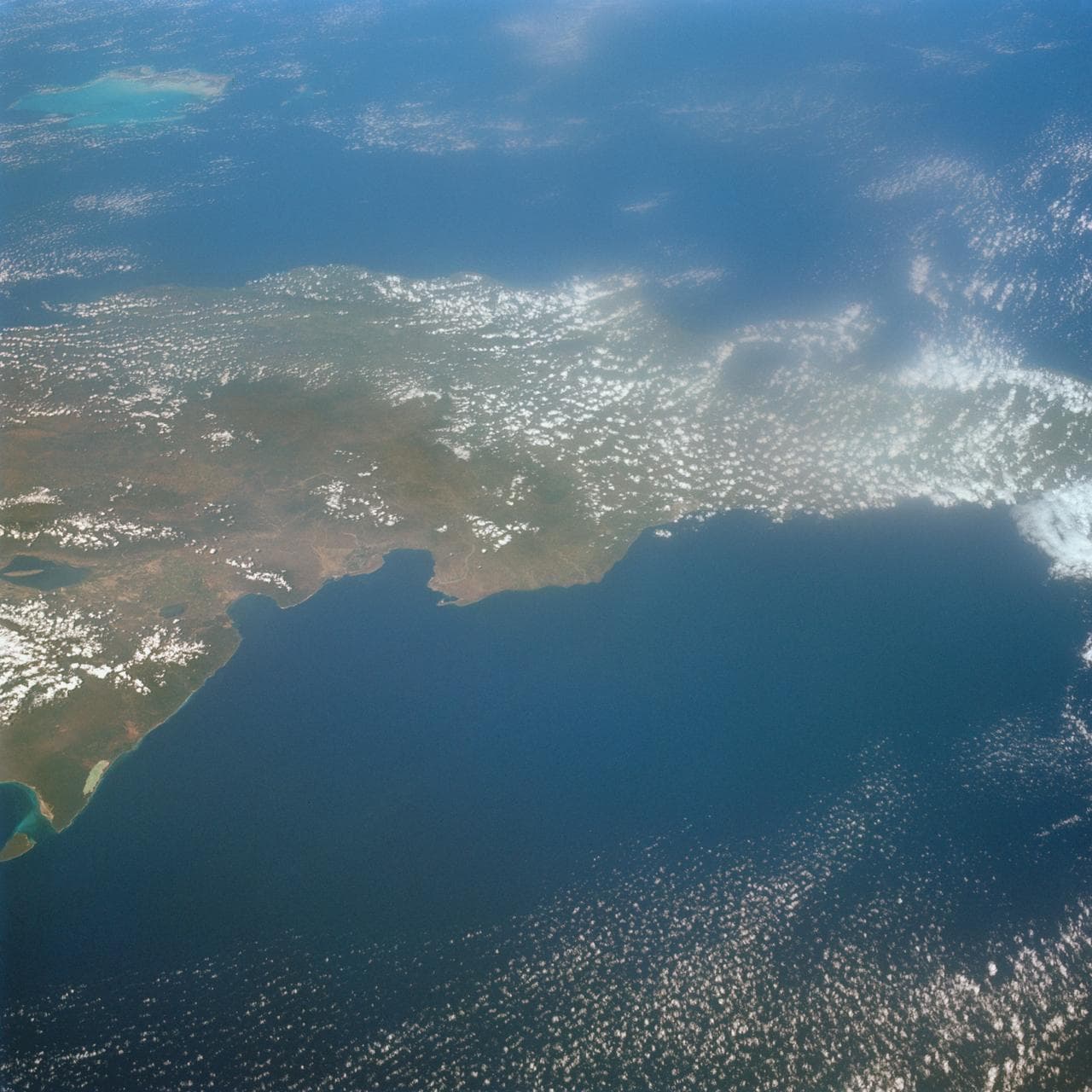 Island of Hispaniola, Dominican Republic as seen from Gemini 7 spacecraft