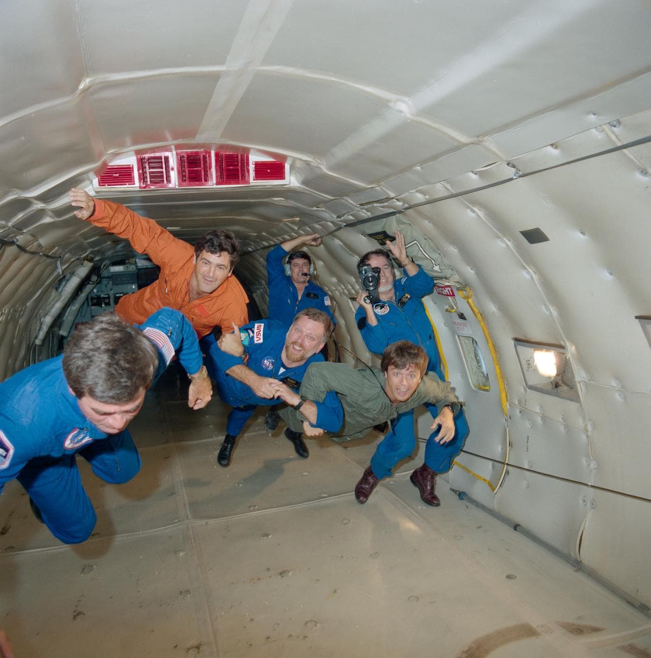 View of Zero-G training for astronauts and payload specialists