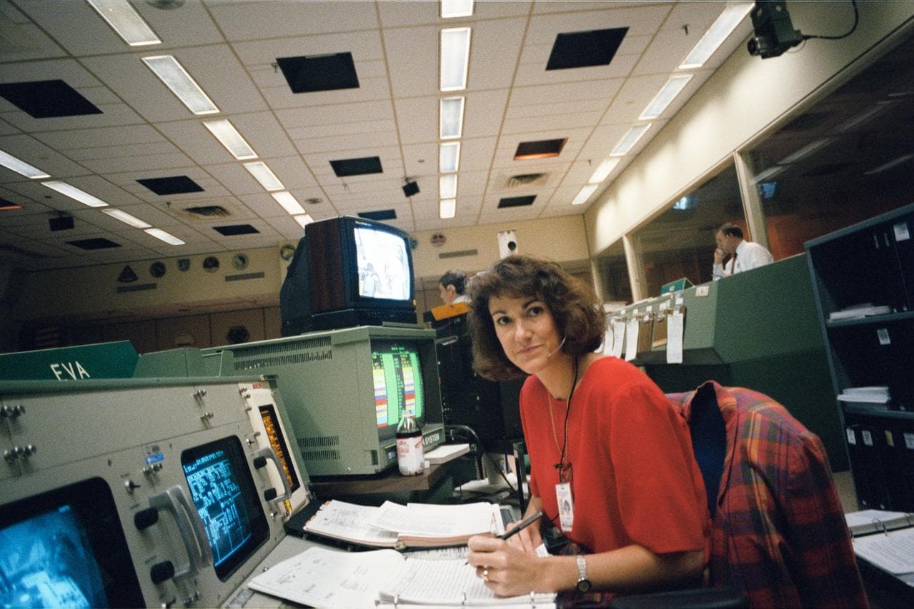 EVA console personnel during STS-61 simulations